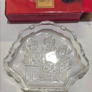 Mikasa Clear Crystal Snowman Dish